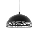 Lampadario moderno a sospensione SAVIGNANO NERO 1XE27 diametro 380mm EGLO 97441