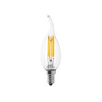 Lampadina LED filamento fiamma E14 4W 390lm 360° 3000K QTech