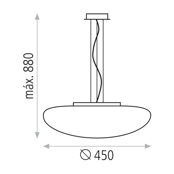 Lampadario a sospensione Aser con attacco 3xE27 max 3x20W bianco e nickel satinato ACB - immagine 2