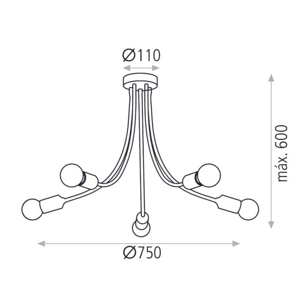 Plafoniera FLEXI BIANCO con attacco E27 max 5x20W ACB - immagine 2