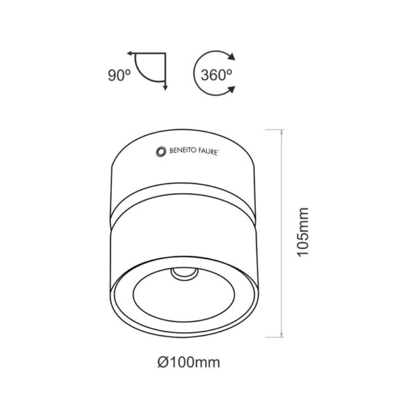 Faretto LED CITIZEN 15W 1255lm 40° luce calda 3000K IP20 Beneito 3544 - immagine 4