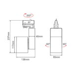 Faretto proiettore da binario bianco 24W 1970lm 38° IP20 Beneito 3636 - immagine 2