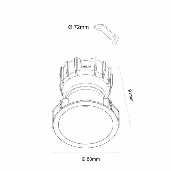 Faretto incasso LED 8W 800lm 40° IP65 Beneito dimmerabile - immagine 3