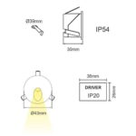Segnapasso Polo tondo bianco LED 2W 90lm 65° IP54 - Beneito - immagine 2