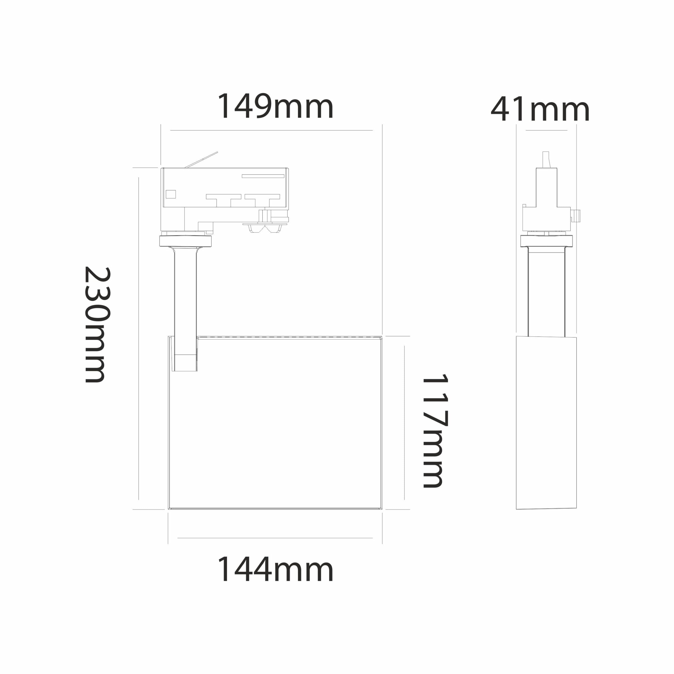 Faretto proiettore da binario NERO 20W 1200lm 45° IP20 Beneito 3970 