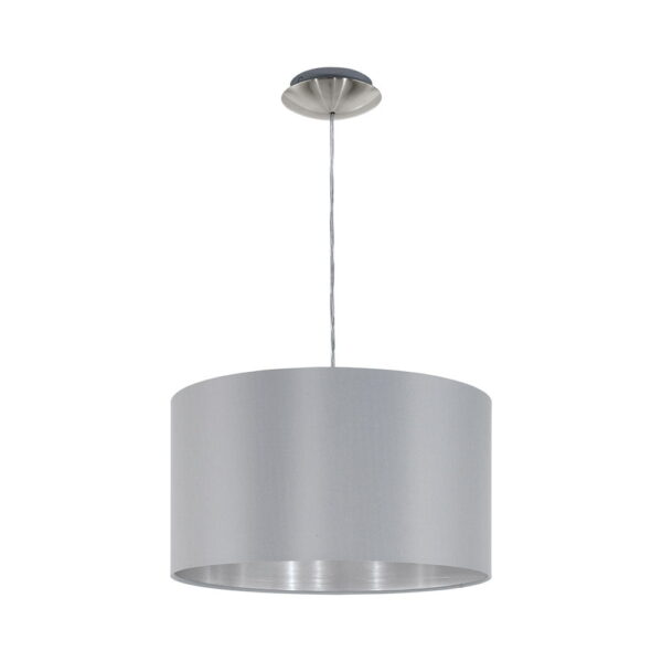 EG31601 Lampadario a sospensione Maserlo rotonda GRIGIO d38cm 1xE27- Eglo 31601 - immagine 1