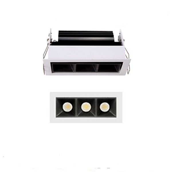 Multilampada a incasso 9W 530lm 50° luce calda 3000K CRI90 NVC - immagine 1