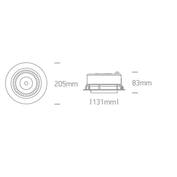 Faretto LED COB da incasso 25W 2450lm 35° 4000K CRI80 IP20 Onelight - immagine 2