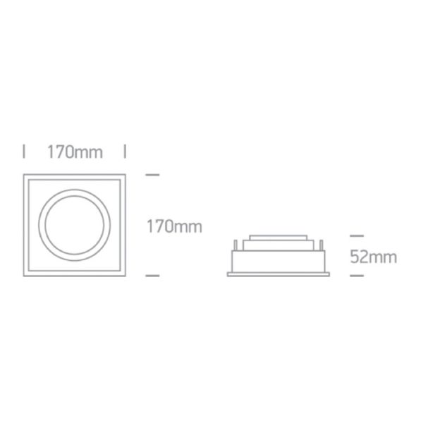 Portafaretto incasso alluminio 1xGU10 AR111 Onelight - immagine 2