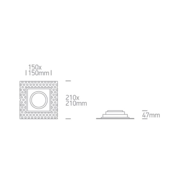 Portafaretto incasso quadrato 1xGU10 AR111 Onelight - immagine 2
