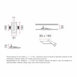 Faretto segnapasso rettangolare LED 2W 200lm luce calda 3000K CRI90 - Novantadieci - immagine 2