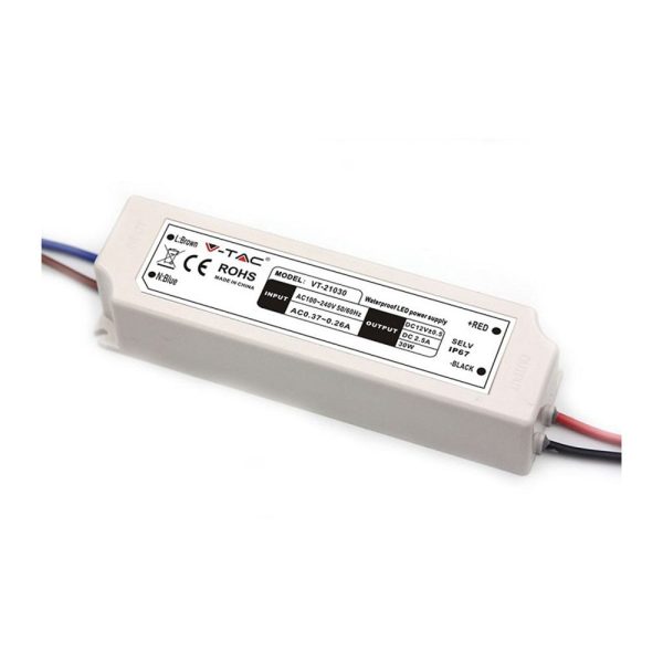 V3271 Alimentatore per strip LED 30W 12V DC 2,5A - V-Tac 3271 - immagine 1