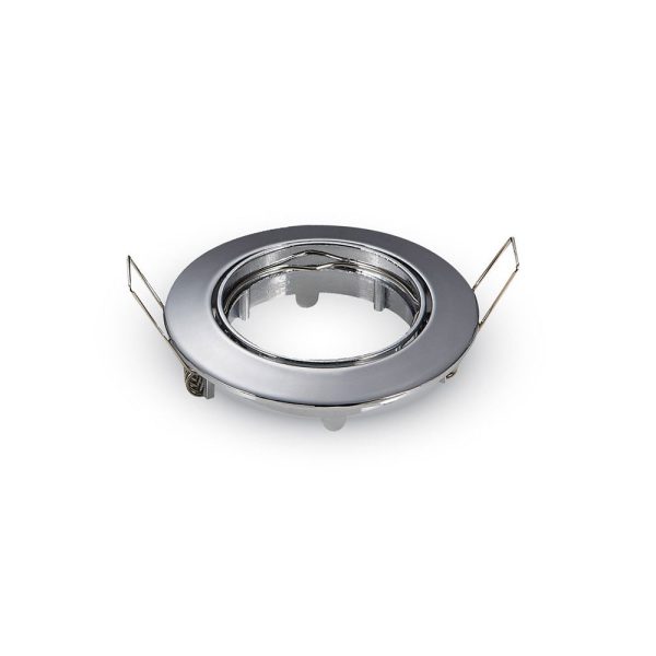 Portafaretto rotondo GU10 direzionabile corpo cromato orientabile - V-tac 3589 - immagine 1