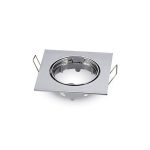 Portafaretto quadrato GU10 direzionabile corpo cromato orientabile - V-tac 3592