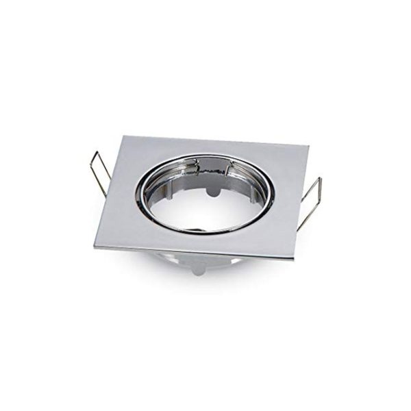 Portafaretto quadrato GU10 direzionabile corpo cromato orientabile - V-tac 3592 - immagine 1