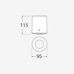 Plafoniera cilindro Franca 90 a soffitto in resina inclusa 3,5W CCT IP55 - Fumagalli