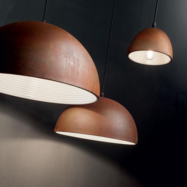Lampadario a sospensione FOLK SP1 corten D50 E27 max 60W - Ideal Lux - immagine 2