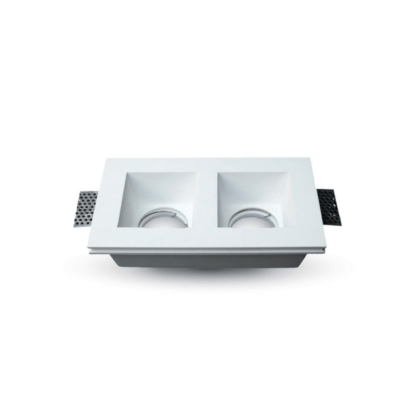 Porta faretto in gesso da incasso 2xGU10 V-Tac 3648 VT-762 - immagine 1