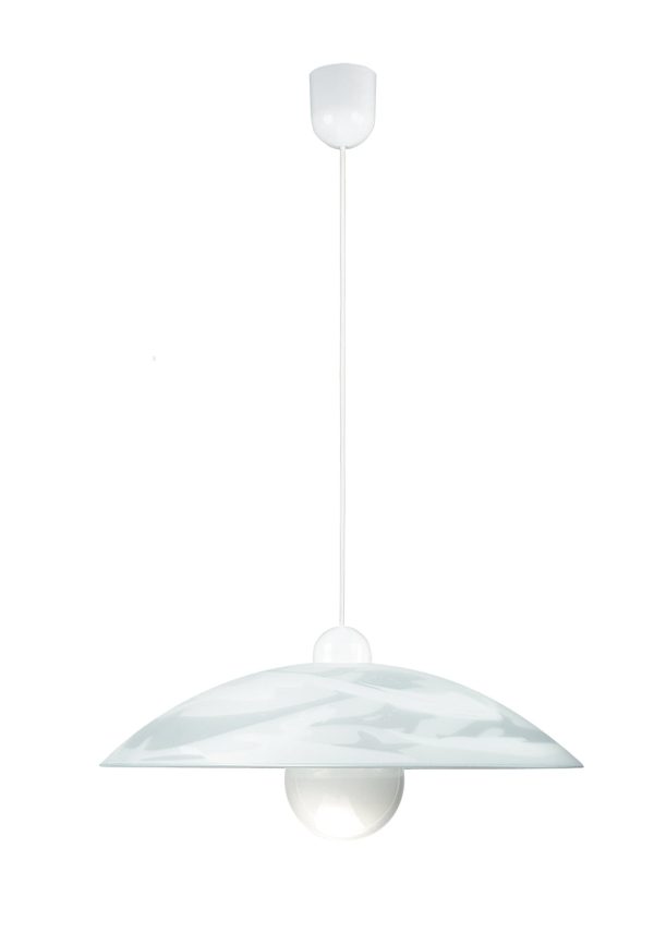 Sospensione Alabastro corpo bianco 1XE27 - Luce Ambiente Design - immagine 1