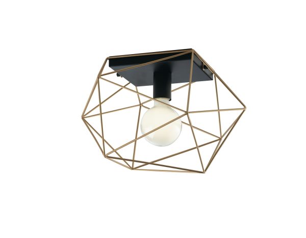Plafoniera Abraxas corpo nero/oro 1XE27 - Luce Ambiente Design - immagine 1