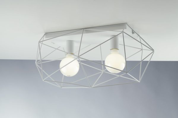 Plafoniera Abraxas corpo bianco 2XE27 - Luce Ambiente Design - immagine 1