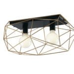 Plafoniera Abraxas corpo nero/oro 2XE27 - Luce Ambiente Design