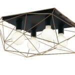 Plafoniera Abraxas corpo nero/oro 4XE27 - Luce Ambiente Design