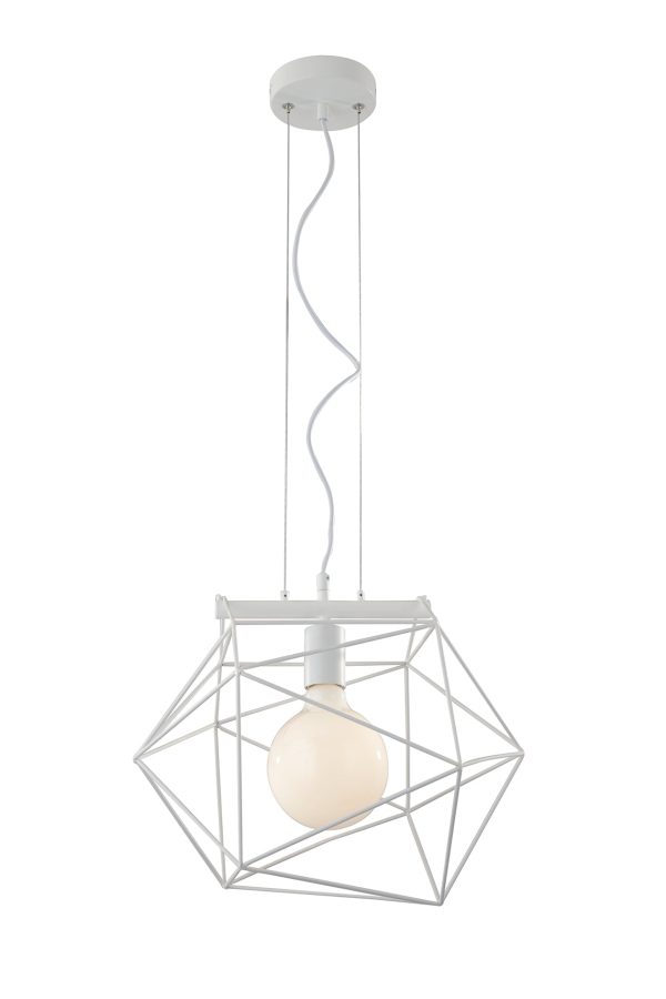 I-ABRAXAS-S1-BCO Sospensione Abraxas corpo bianco 1XE27 - Luce Ambiente Design - immagine 1