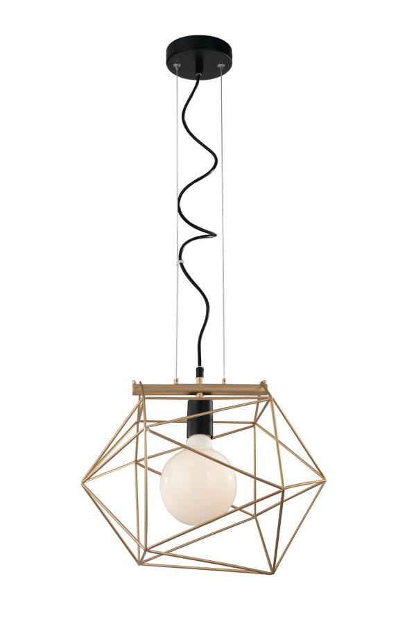 Sospensione Abraxas corpo nero/oro 1XE27 - Luce Ambiente Design - immagine 1