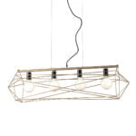Sospensione Abraxas corpo nero/oro 4XE27 - Luce Ambiente Design