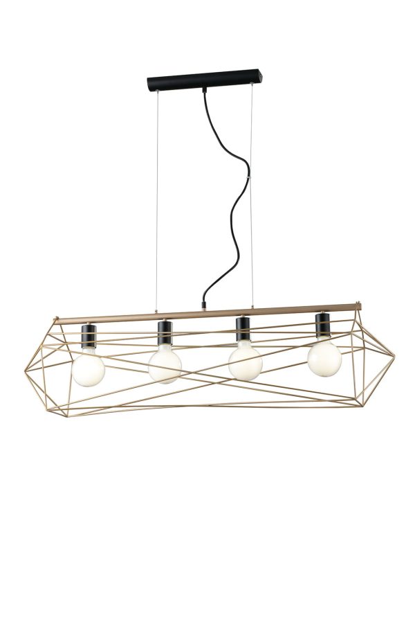 Sospensione Abraxas corpo nero/oro 4XE27 - Luce Ambiente Design - immagine 1