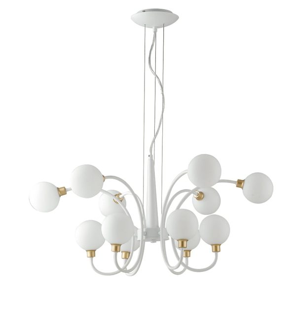 Sospensione Aida corpo bianco/oro 12XG9 - Luce Ambiente Design - immagine 1