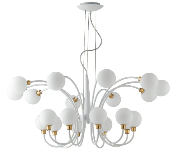 Sospensione Aida corpo bianco/oro 20XG9  - Luce Ambiente Design - immagine 1