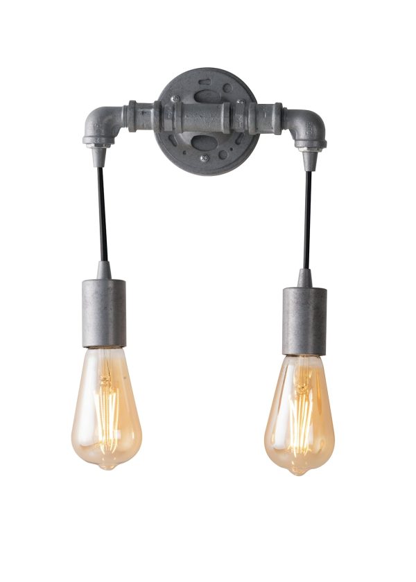 Applique Amarcord corpo zincato  2XE27 - Luce Ambiente Design - immagine 1