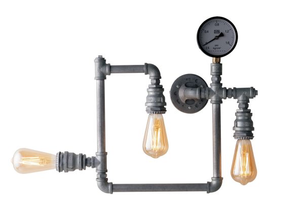 Plafoniera Amarcord corpo zincato  3XE27 - Luce Ambiente Design - immagine 1