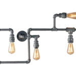 Plafoniera Amarcord corpo zincato 5XE27 - Luce Ambiente Design