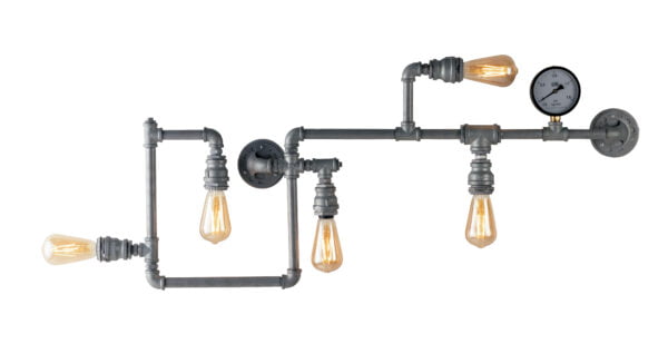 Plafoniera Amarcord corpo zincato 5XE27 - Luce Ambiente Design - immagine 1