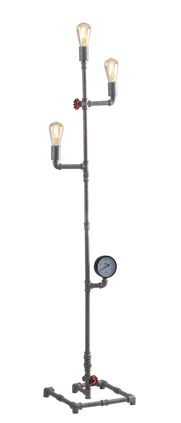 Piantana Amarcord corpo zincato  3XE27 - Luce Ambiente Design - immagine 1