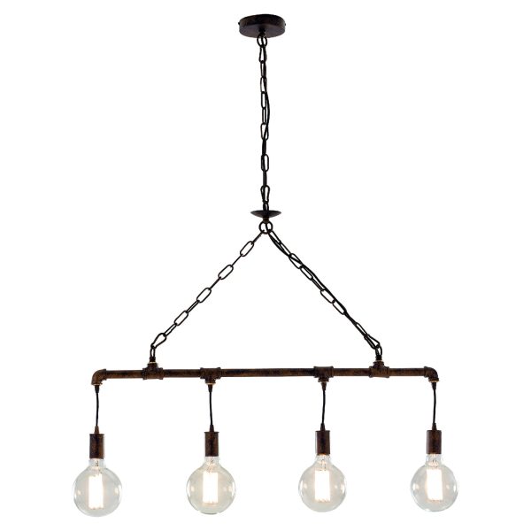 Sospensione Amarcord corpo Ruggine 4XE27 - Luce Ambiente Design - immagine 1