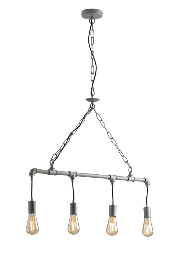 Sospensione Amarcord corpo zincato 4XE27 - Luce Ambiente Design - immagine 1