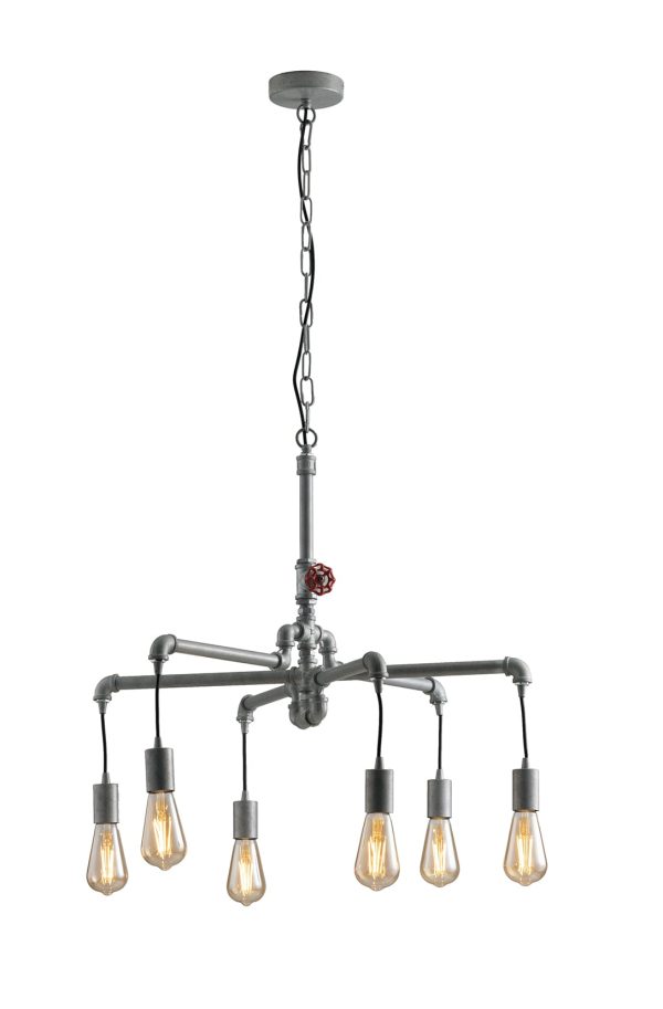 Sospensione Amarcord corpo zincato 6XE27 - Luce Ambiente Design - immagine 1