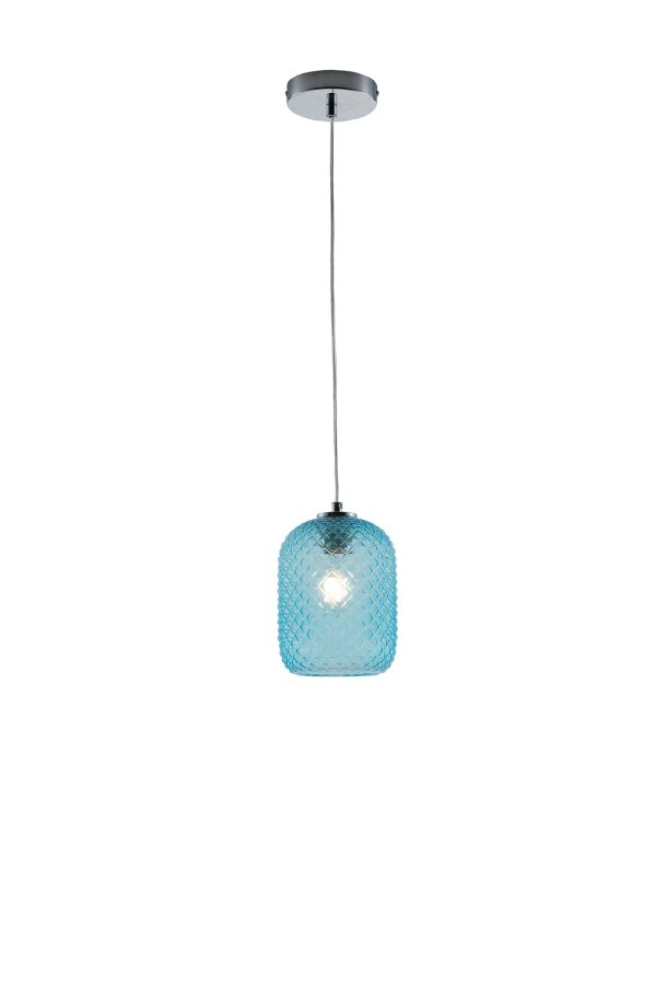 Sospensione  Ashford corpo blu 1XE27  - Luce Ambiente Design - immagine 1