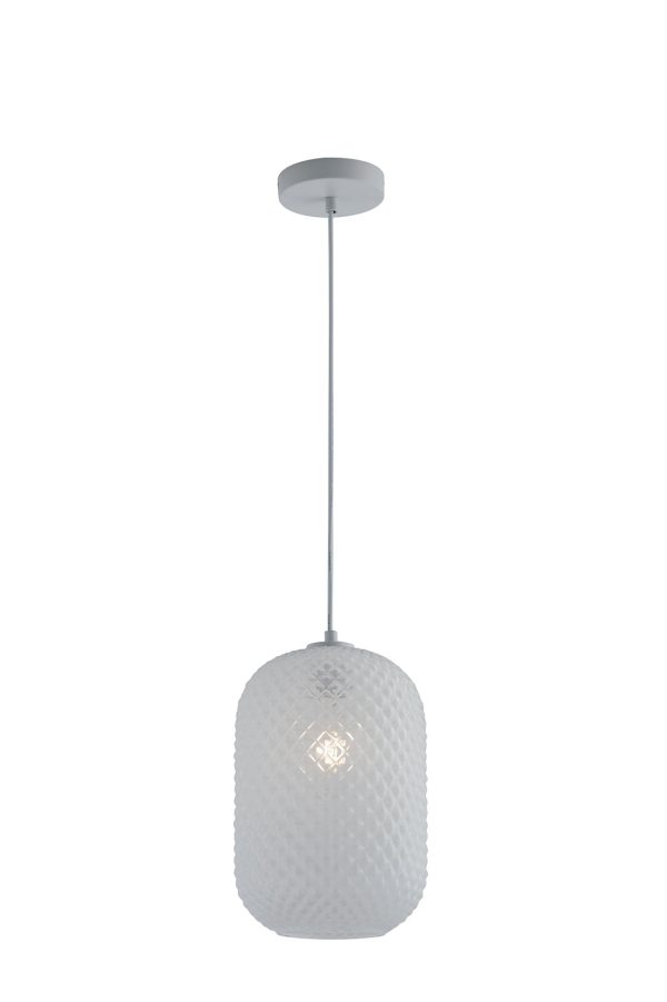 Sospensione  Ashford corpo bianco 1XE27 20X34,5CM - Luce Ambiente Design - immagine 1