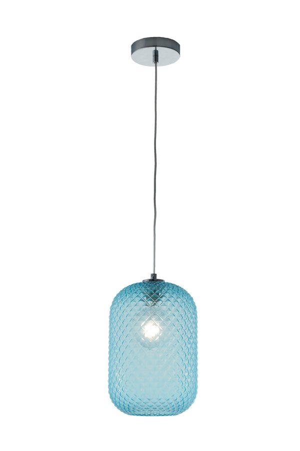 Sospensione  Ashford corpo blu 1XE27 20X34,5CM - Luce Ambiente Design - immagine 1