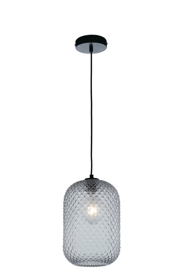 Sospensione  Ashford corpo fume' 1XE27 20X34,5CM - Luce Ambiente Design - immagine 1