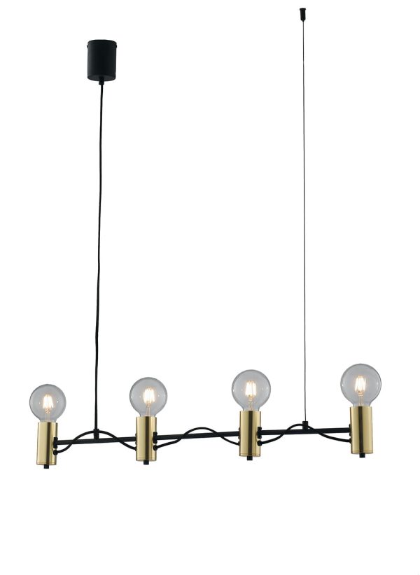 Sospensione Axon nero/oro 4XE27 - Luce Ambiente Design - immagine 1