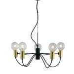 Sospensione Axon nero/oro 5XE27 - Luce Ambiente Design