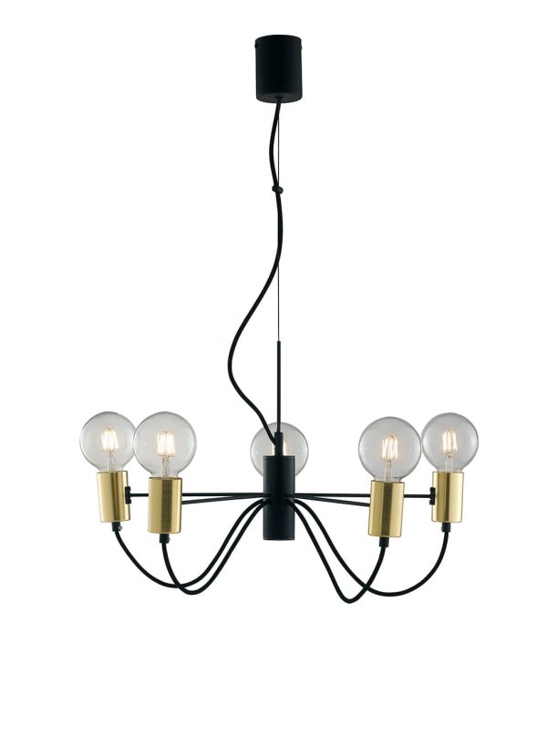 Sospensione Axon nero/oro 5XE27 - Luce Ambiente Design - immagine 1