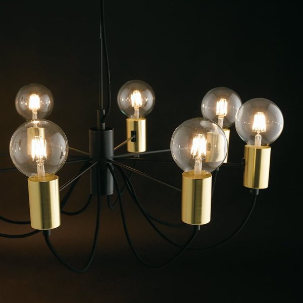 Sospensione Axon nero/oro 8XE27 - Luce Ambiente Design - immagine 1