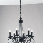 Lampadario Beatrice corpo antracite 6XE14 - Luce Ambiente Design
